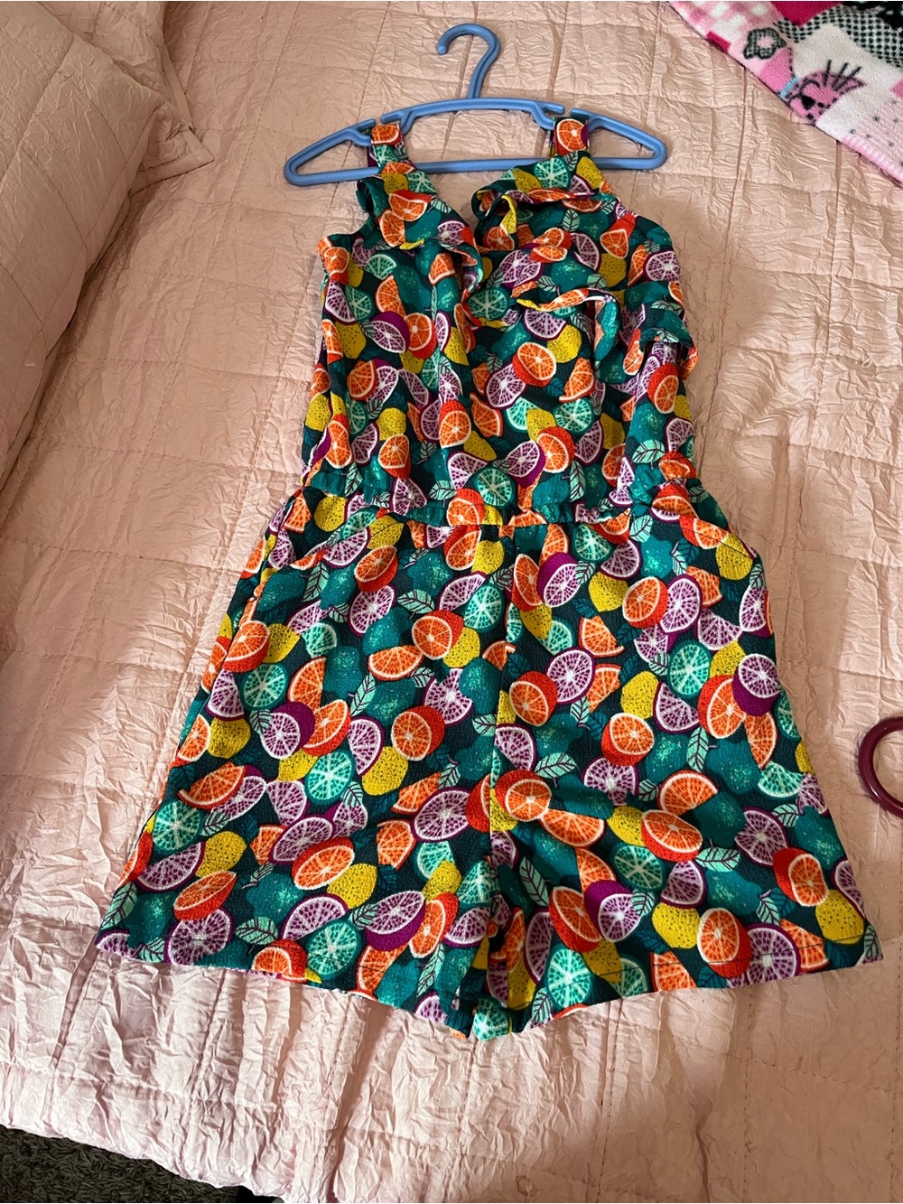 wonder nation Green Tropical Fruit Print Kids One-Piece Romper